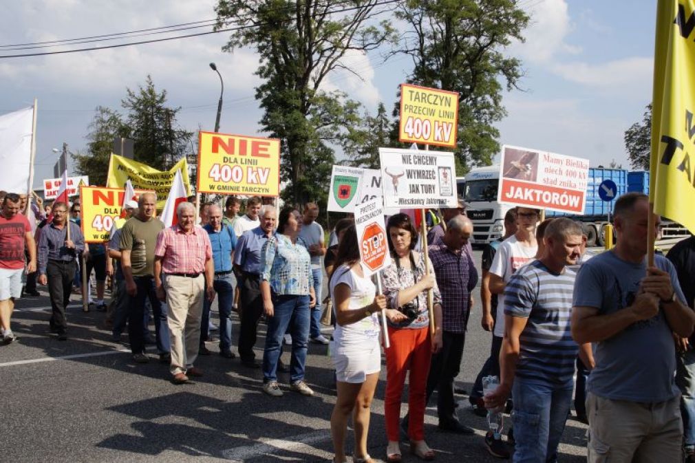 Nie dla linii 400 kV - protest w Pamiątce - zdjęcia