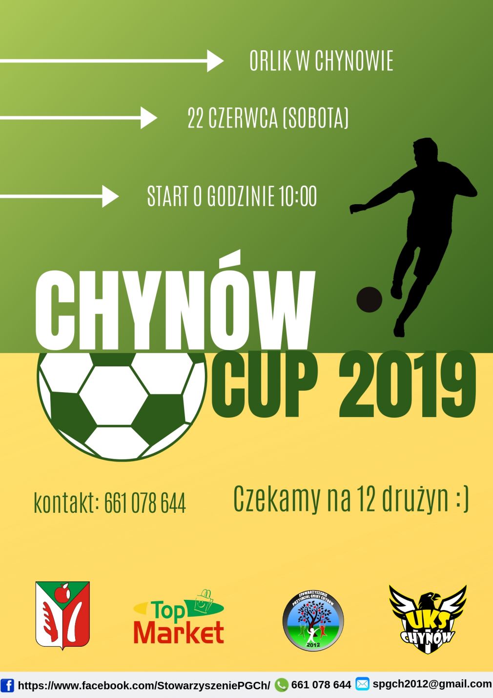 Chynów CUP czeka na pierwsze 12 drużyn