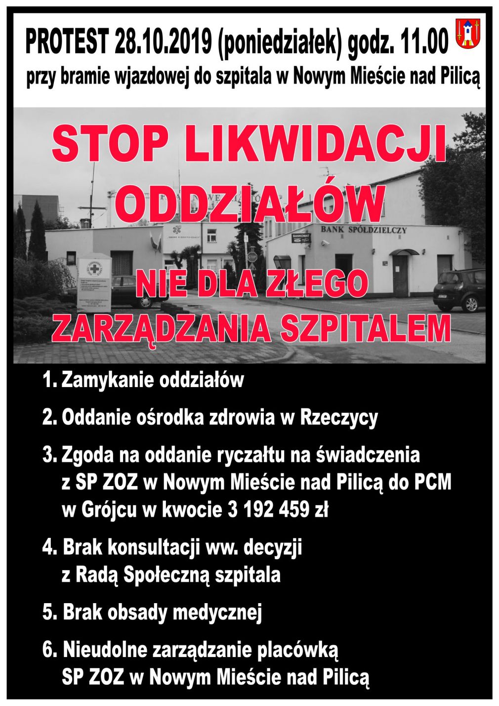 Protest w obronie nowomiejskiego szpitala