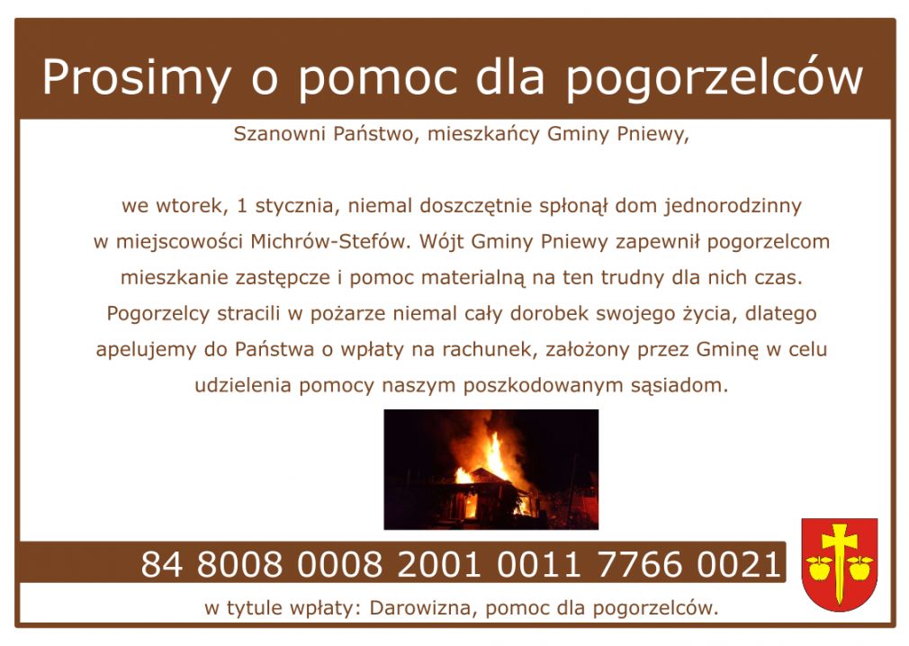 Pomoc dla pogorzelców