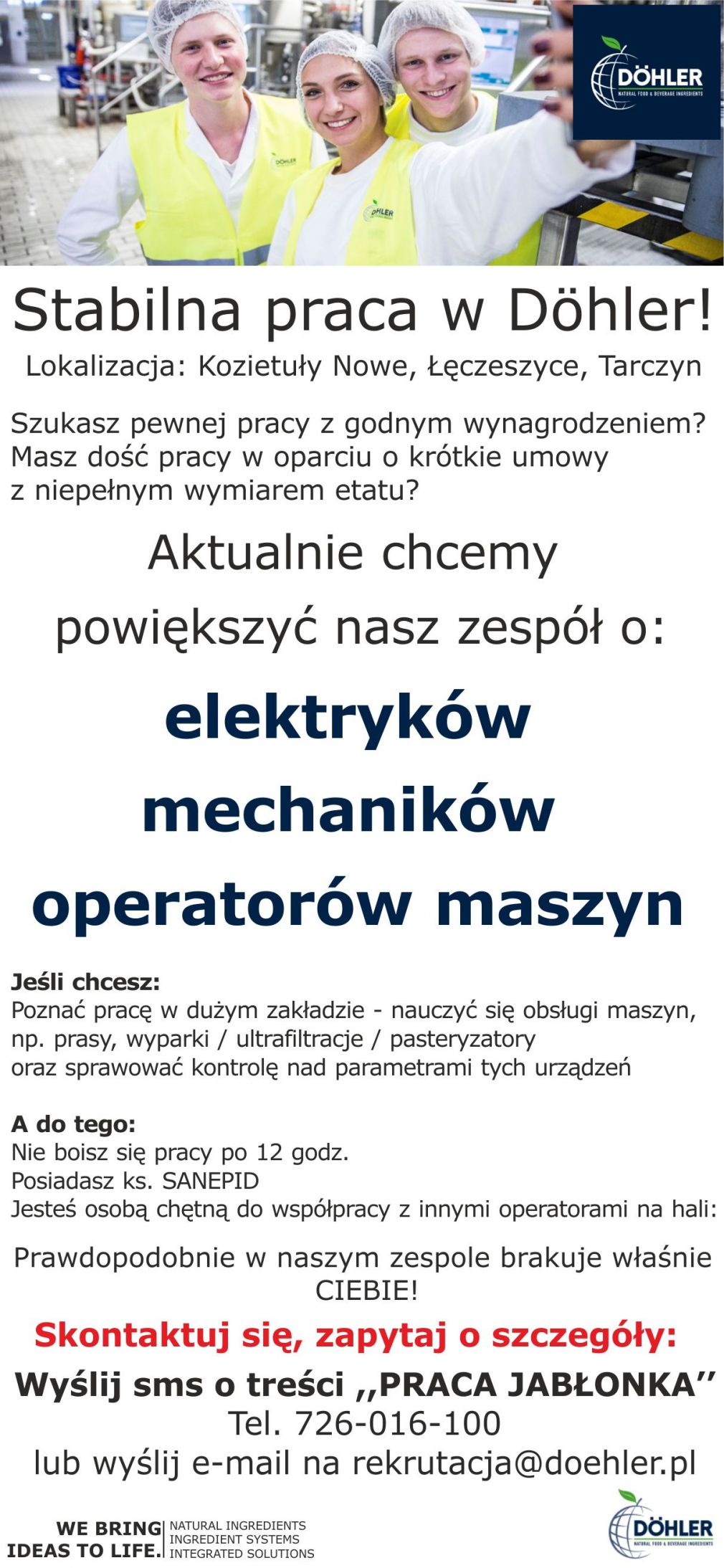 Elektrycy, mechanicy, opratorzy maszyn