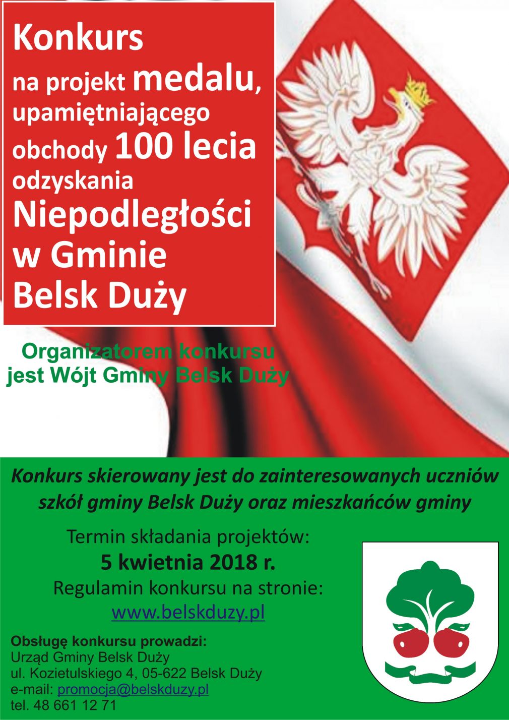 Zaprojektuj medal niepodległościowy dla gminy Belsk Duży