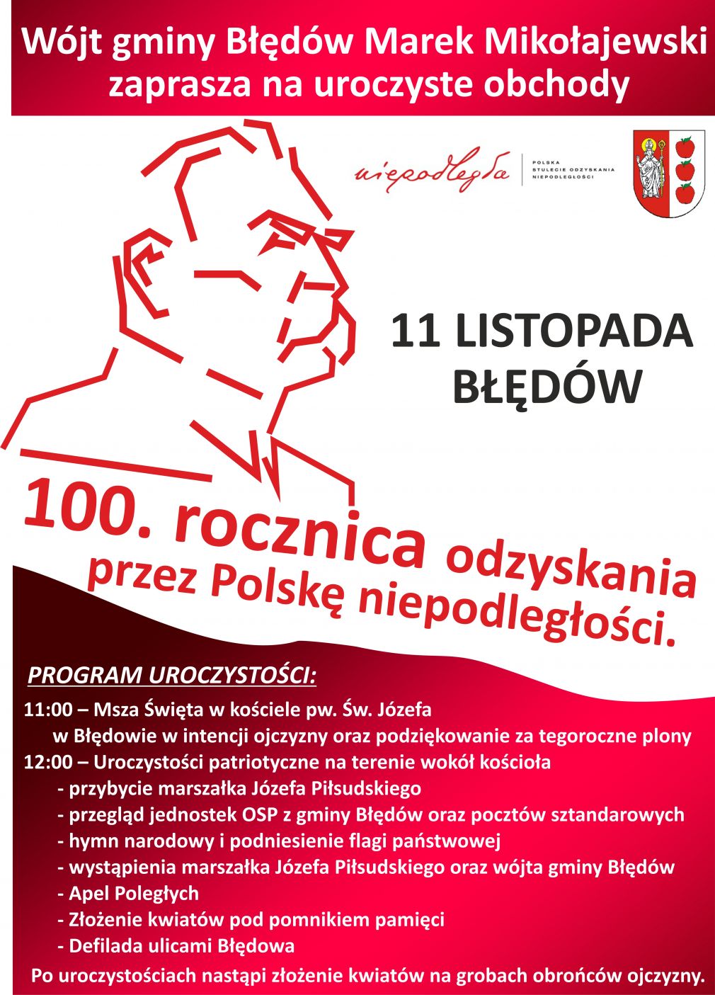 Zapraszamy na obchody 100. rodznicy odzyskania niepodległości